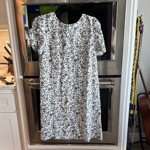 Floral Black and White Dress